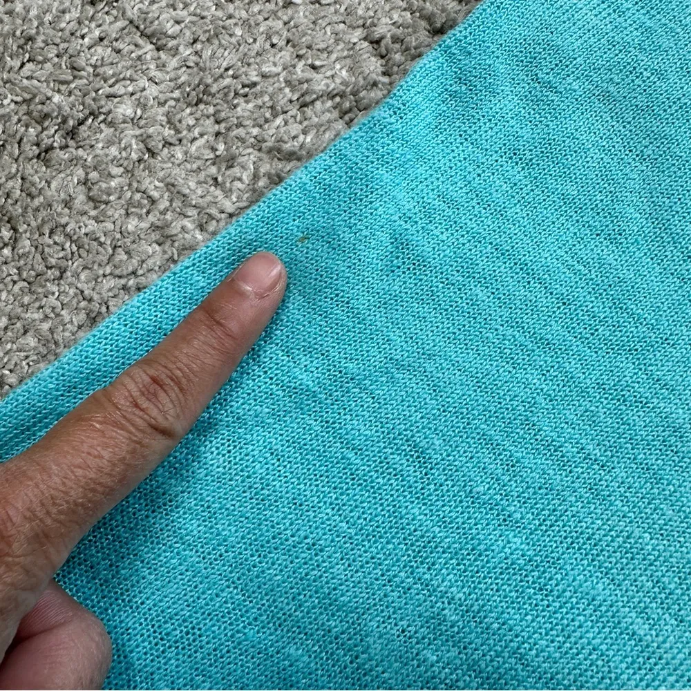 Eileen Fisher Women’s 100% Linen Square Boxy Shortsleeve Sweater Beachy Blue XL - Image 12