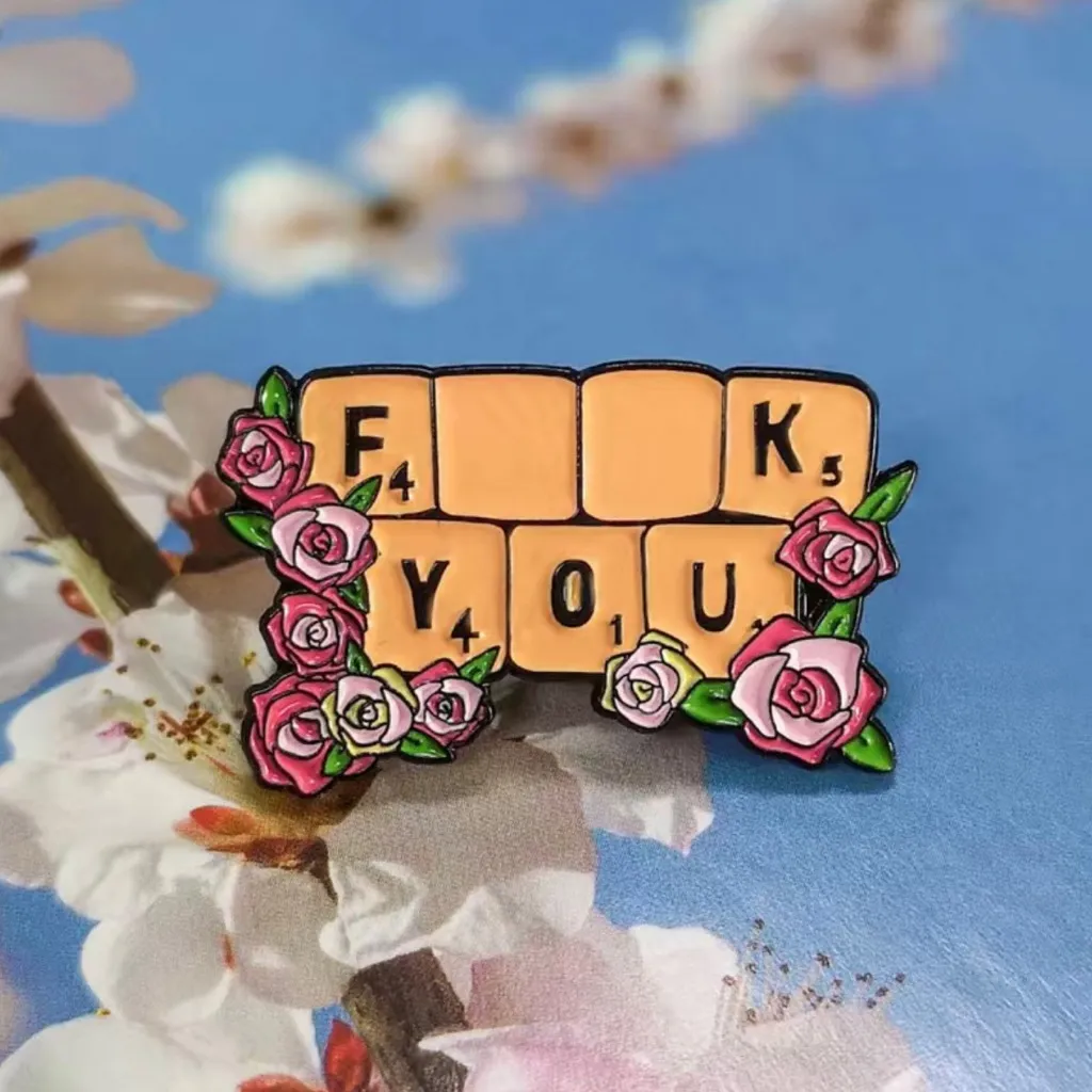 Add a‎ Pop of Color to Your Outfit with this Pink Flower Enamel Pin Brooch Tan - Image 3