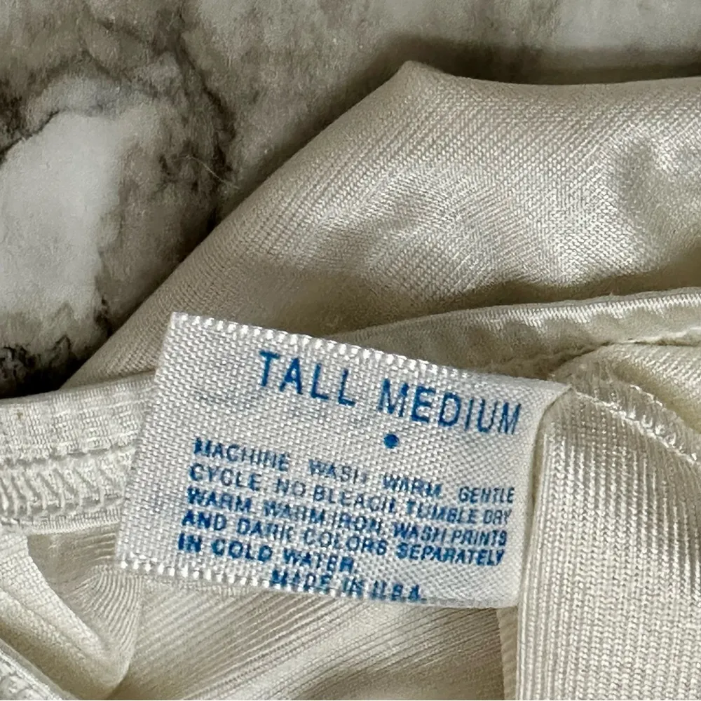 Lorraine Womens Sz Medium Tall White Slip Skirt Adjustable Hem Vintage Made USA - Image 8