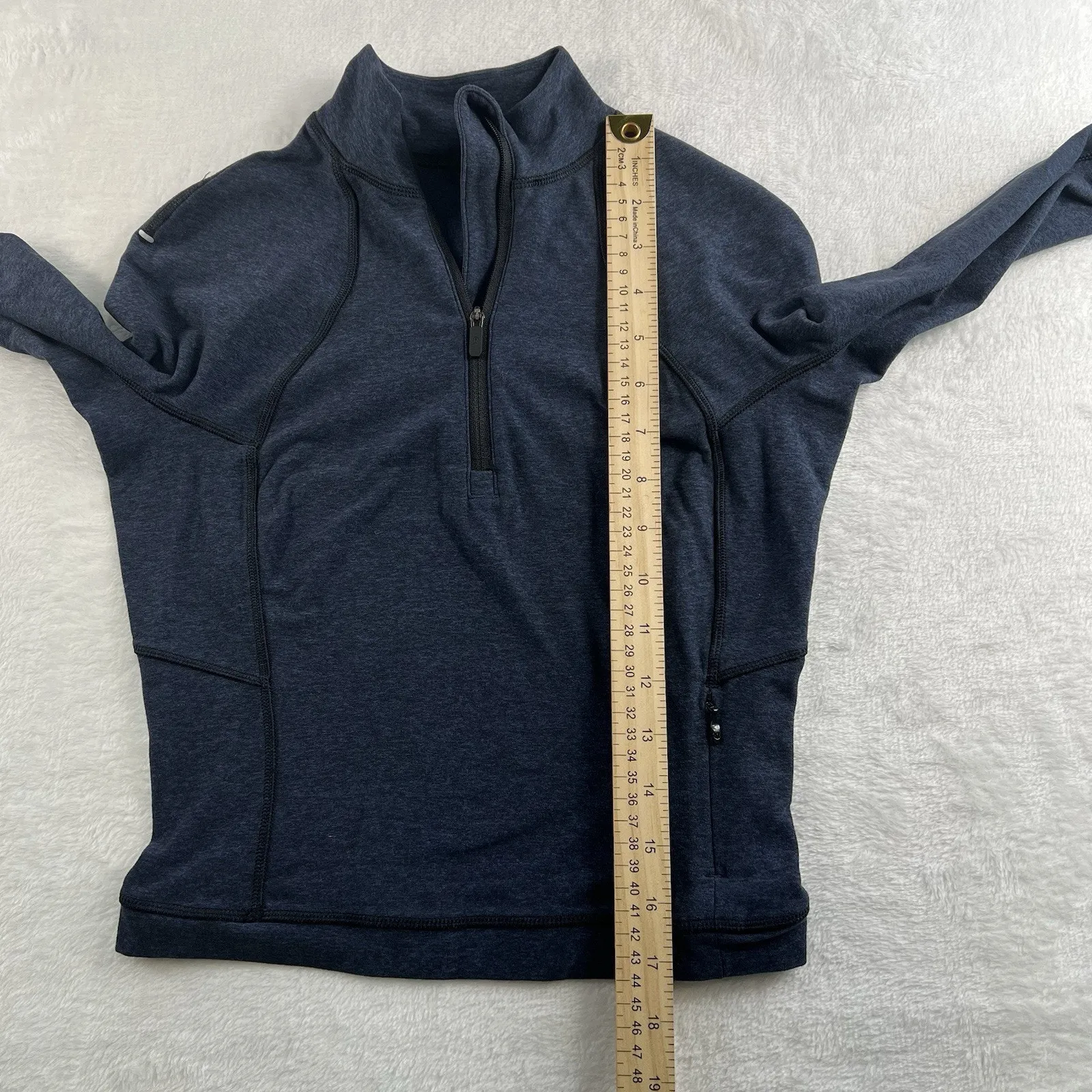Lululemon  Sz 2 Its Rulu Run Cropped Half-Zip Pullover Heathered True Navy Black - Image 10