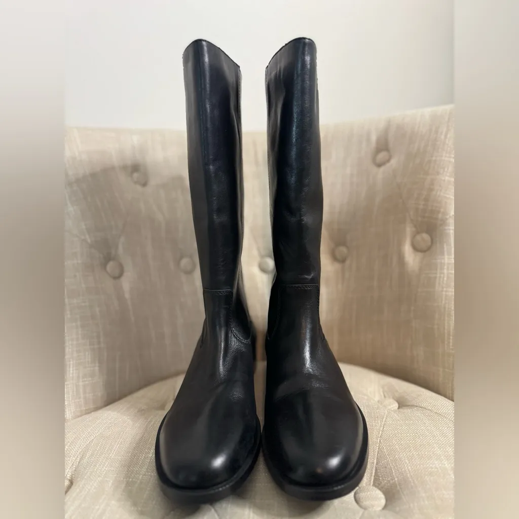 Mango Black Leather Boots - Image 3