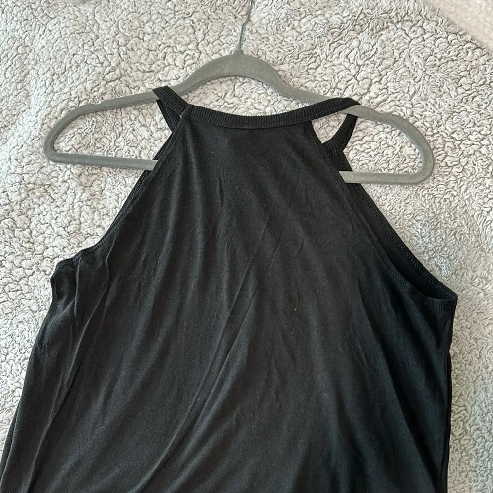 District Women's M High Neck Ribbed Tank Top Solid Black Relaxed Fit Racerback Size M - Image 9