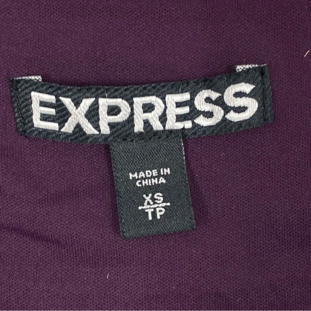 Express Geometric Diamond Print Sequin Bodycon Mini Skirt Purple Black XS - Image 6