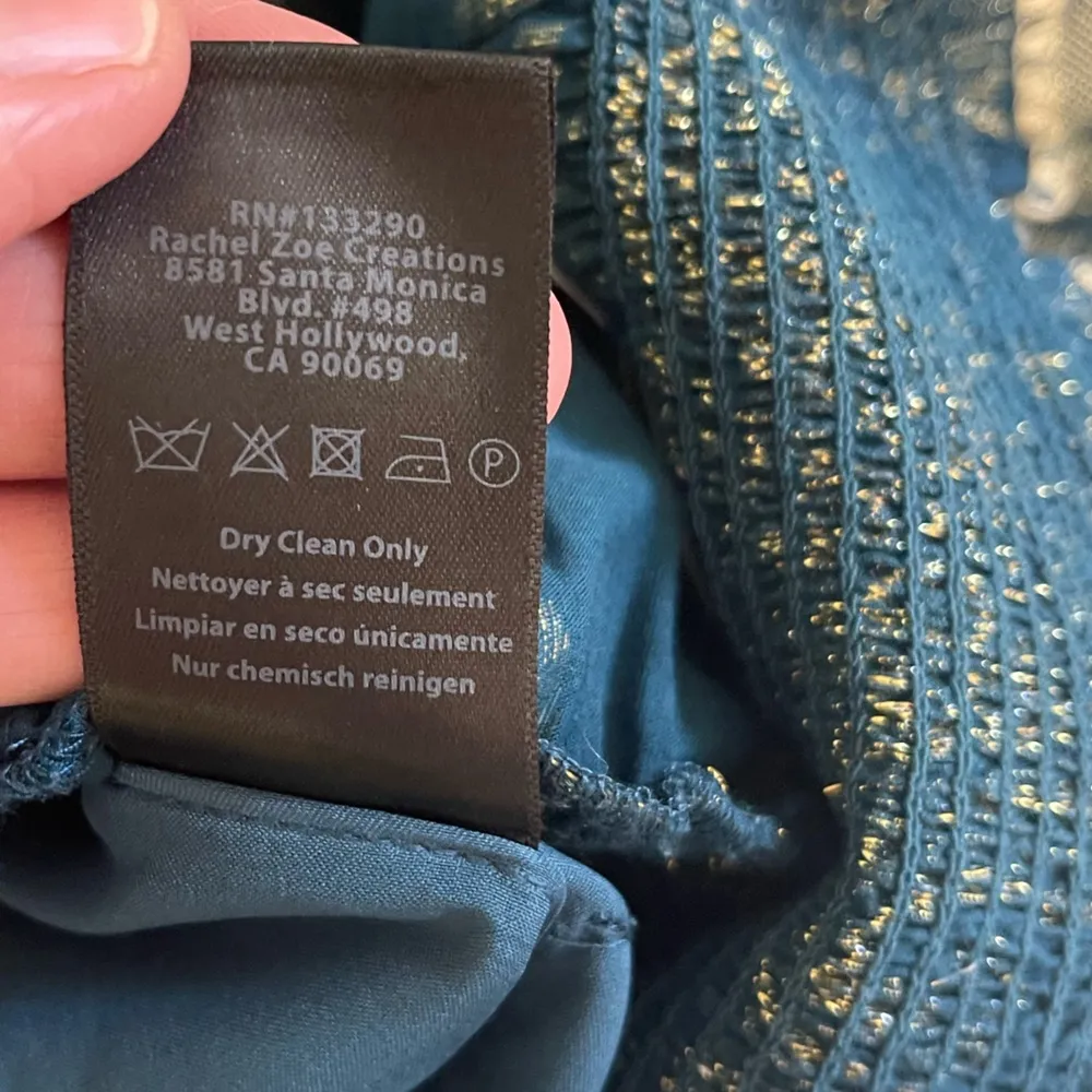 NWT Rachel Zoe silk romper blue and gold metallic Size M - Image 15