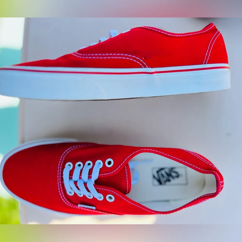 Vans Authentic unisex red like new Vans shoes size 9.5 men’s or women’s size 11 - Image 9