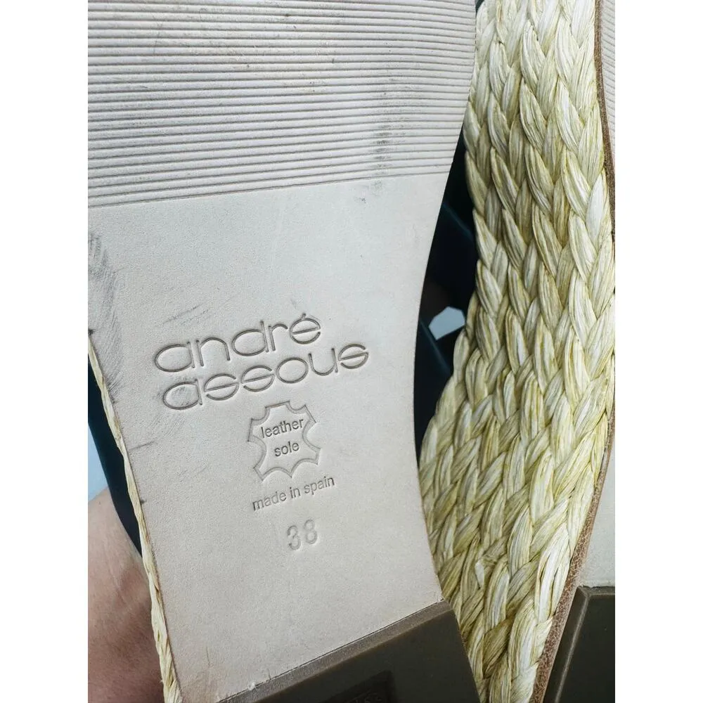 Andre Assous Calesa Crossover Strap Slip on Espadrille Sandals in Navy size 38 Blue - Image 7