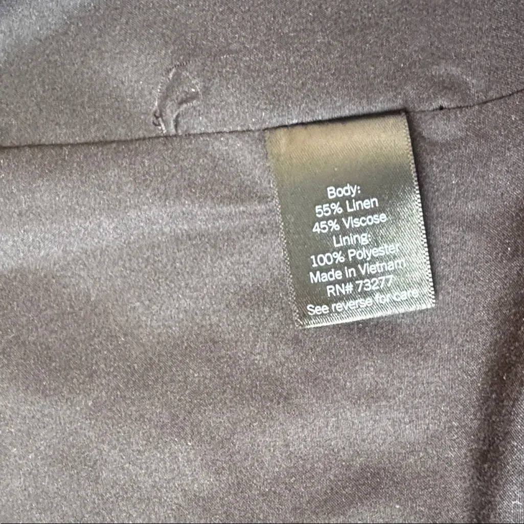 Simply Vera Vera Wang Black Linen Blend Blazer SIZE S - Image 6