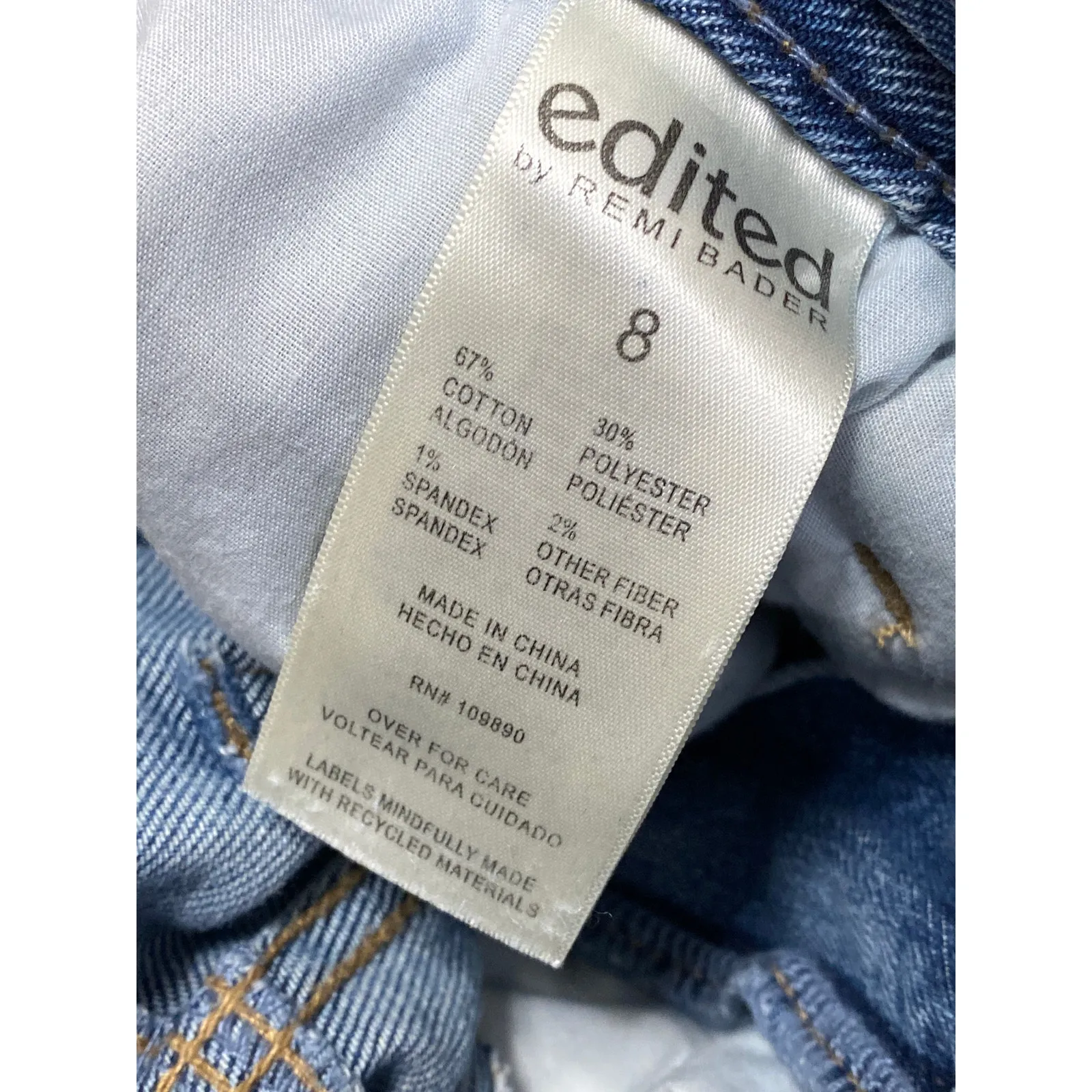 Edited by Remi Bader Women's Blue High Rise Loose Straight Denim Jeans Size 8 - Image 4