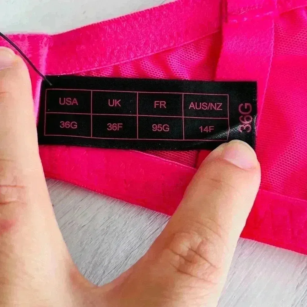 Love Vera Embroidered Heart Strappy Underwire Bra Size 36G NWOT $65 Pink - Image 9