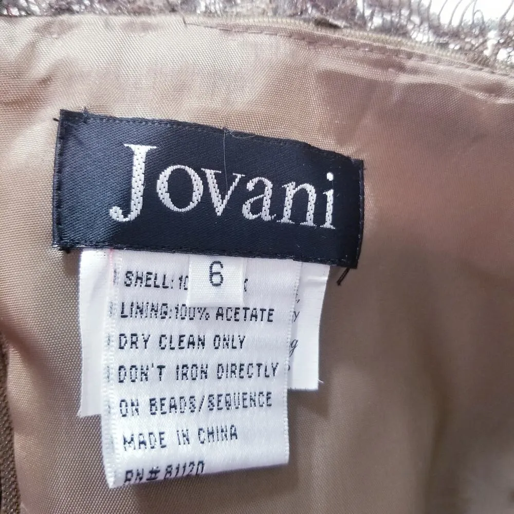 Jovani Rhinestones Embellished Strapless Evening Gown Satin Long Dress - Image 3