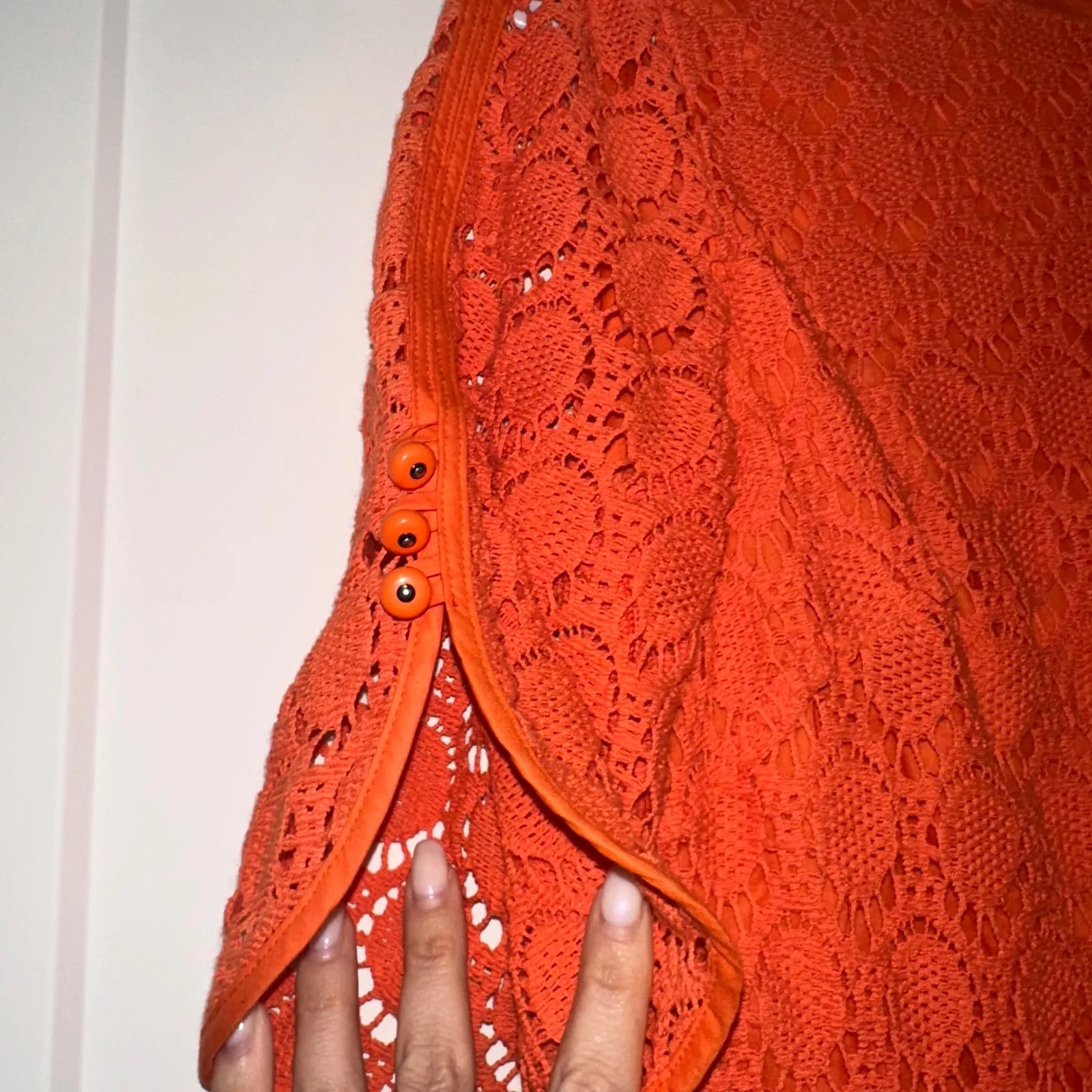 Trina Turk Orange Lace Shift Dress Size 10 –‎ Perfect for Gameday & Tailgates - Image 3