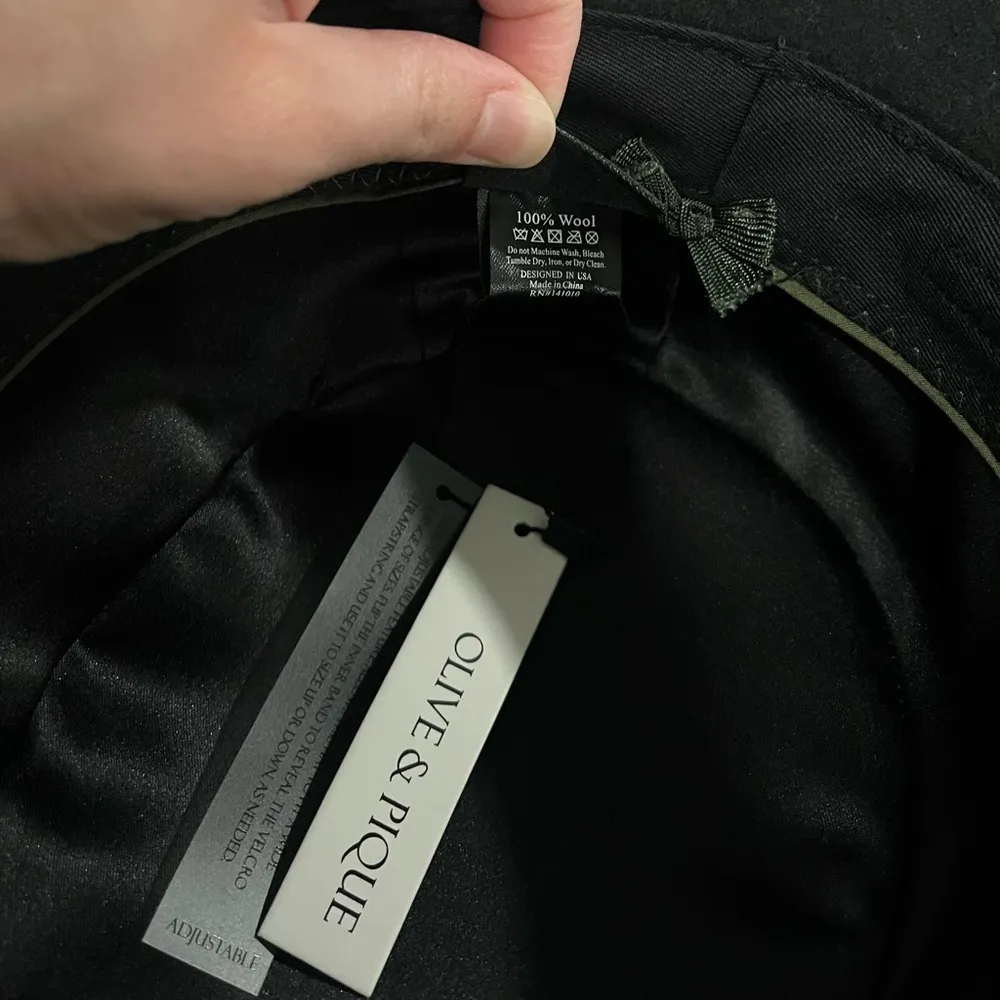 NWT Olive & Pique Celeste Embroidered Hat Ajustable Black One Size - Image 6