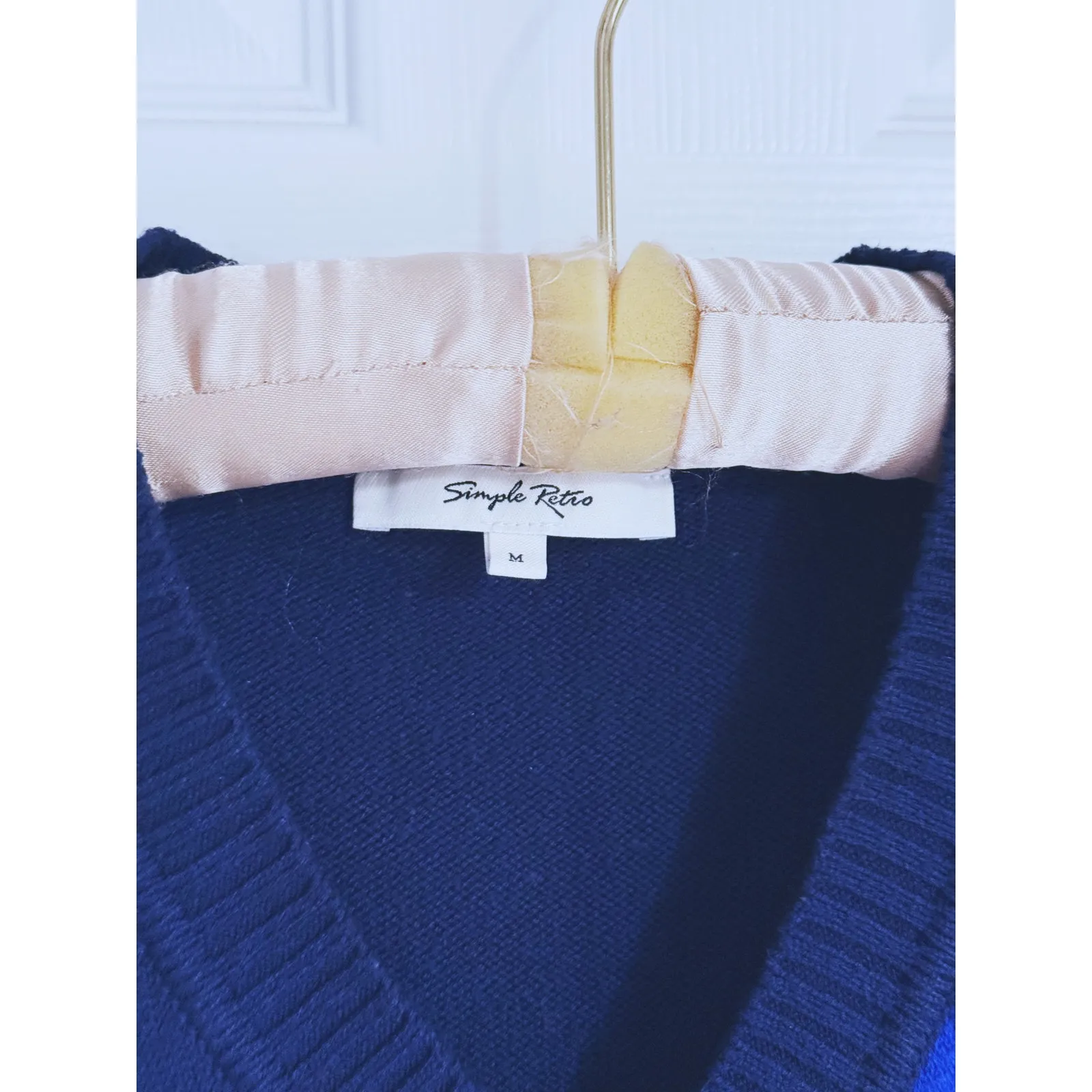 Simply Retro Argyle Knit Sweater Vest Blue Red White Medium - Image 4