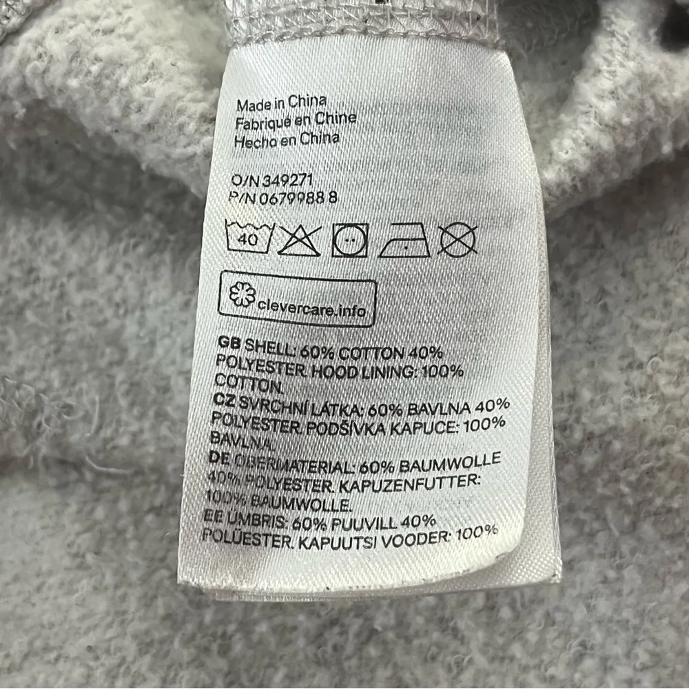 Disney x H&M L.O.G.G. Hoodie Relaxed Fit Mickey Mouse Embroidered Gray M - Image 3