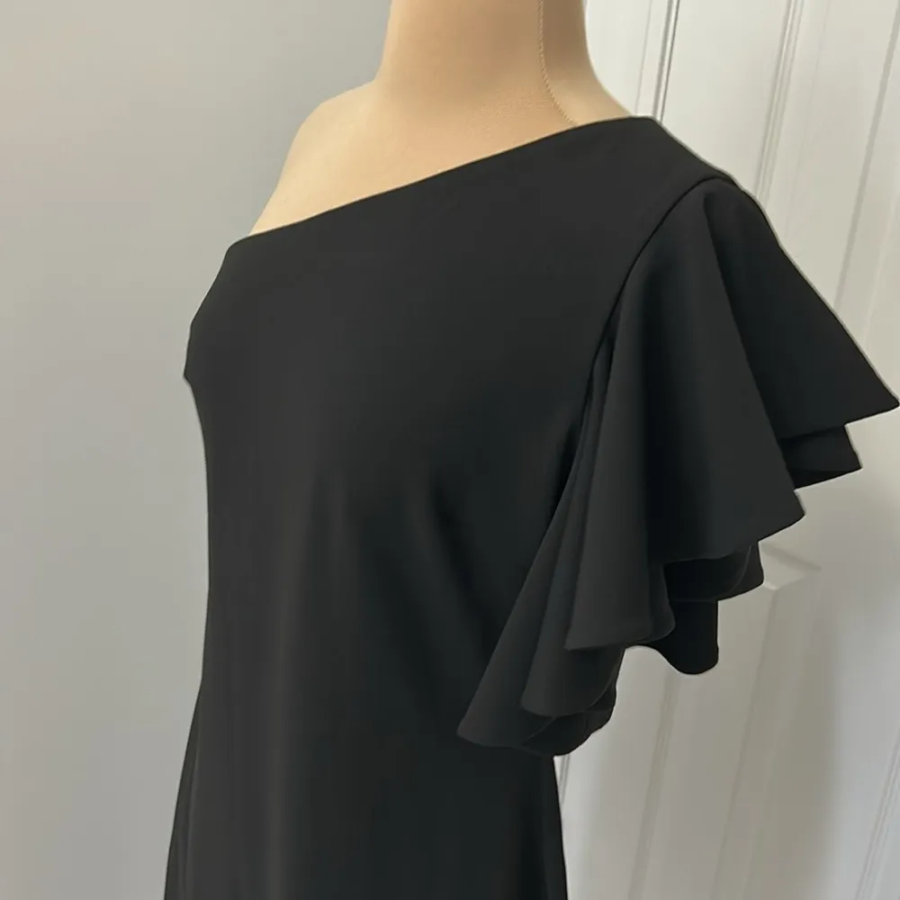 Calvin Klein Black One Shoulder Shift Dress - Image 6
