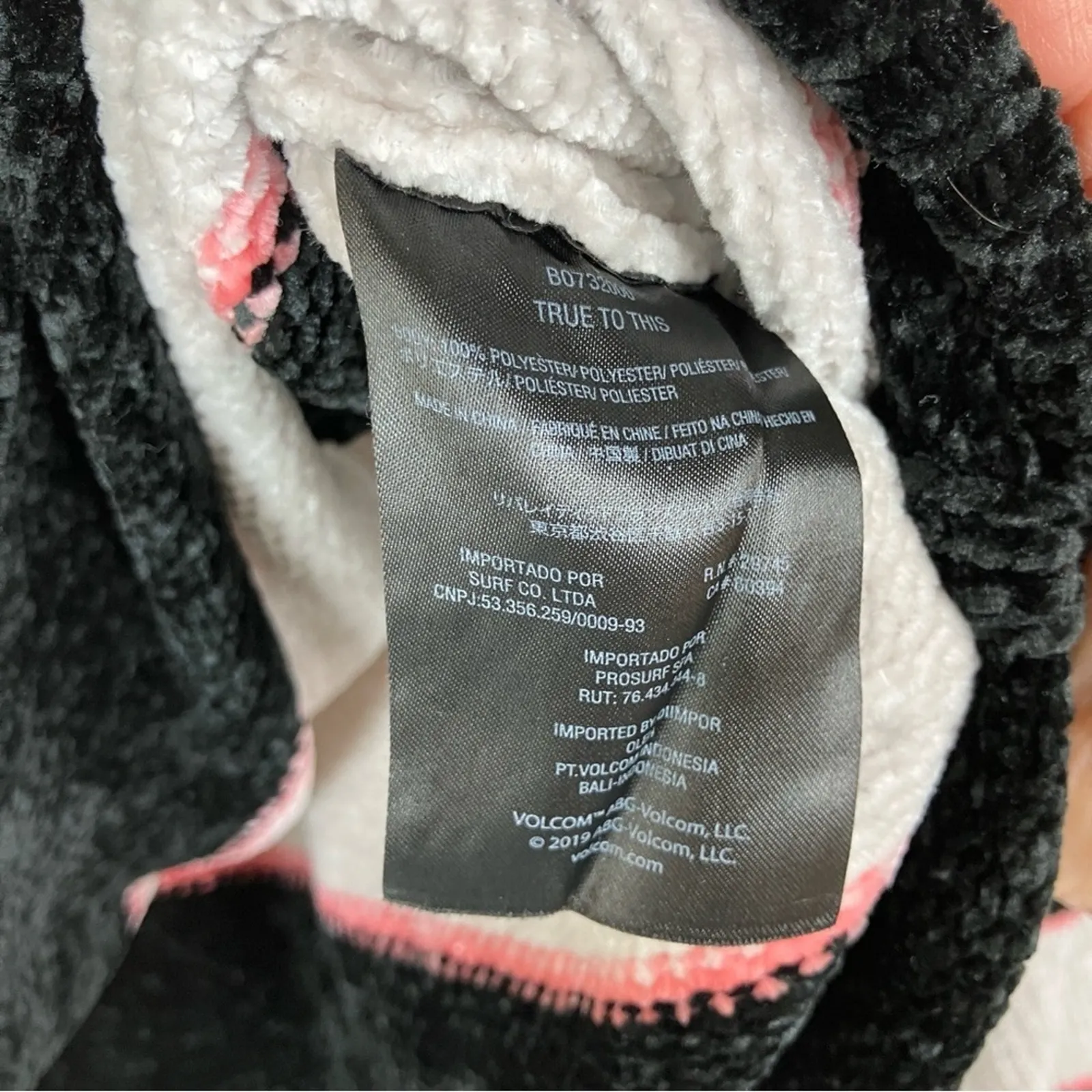 Volcom | Striped Polyester Black Gray Pink Stripe Pullover Sweater Womens Medium - Image 4