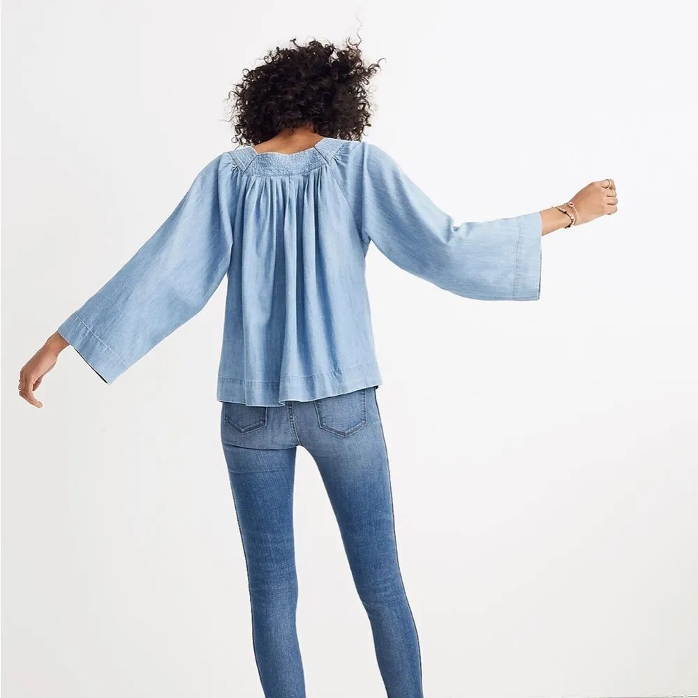 Madewell ‎ denim square neck top - Image 2