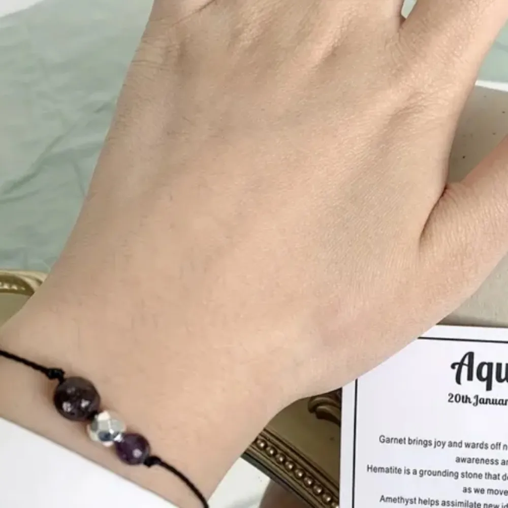 NWT! Sagittarius ♐️ Natural Faceted Stone Handmade Braided Beaded Bracelet NEW - Image 3