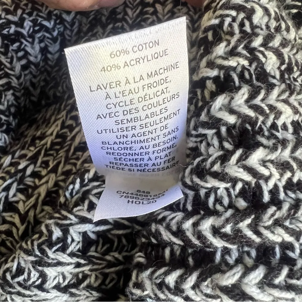 CASLON Black Ivory Marbled Oversized Mock Neck Pullover Sweater Size XS - Image 5