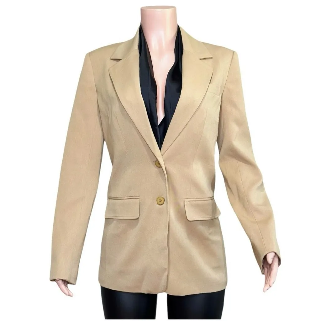 STAUD City Single-Breasted Blazer, Camel, XS - Image 10