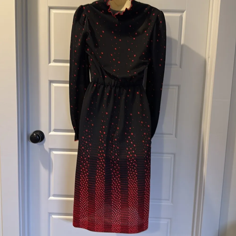Vintage Amy Deb 100% Polyester Dress Medium Black - Image 8
