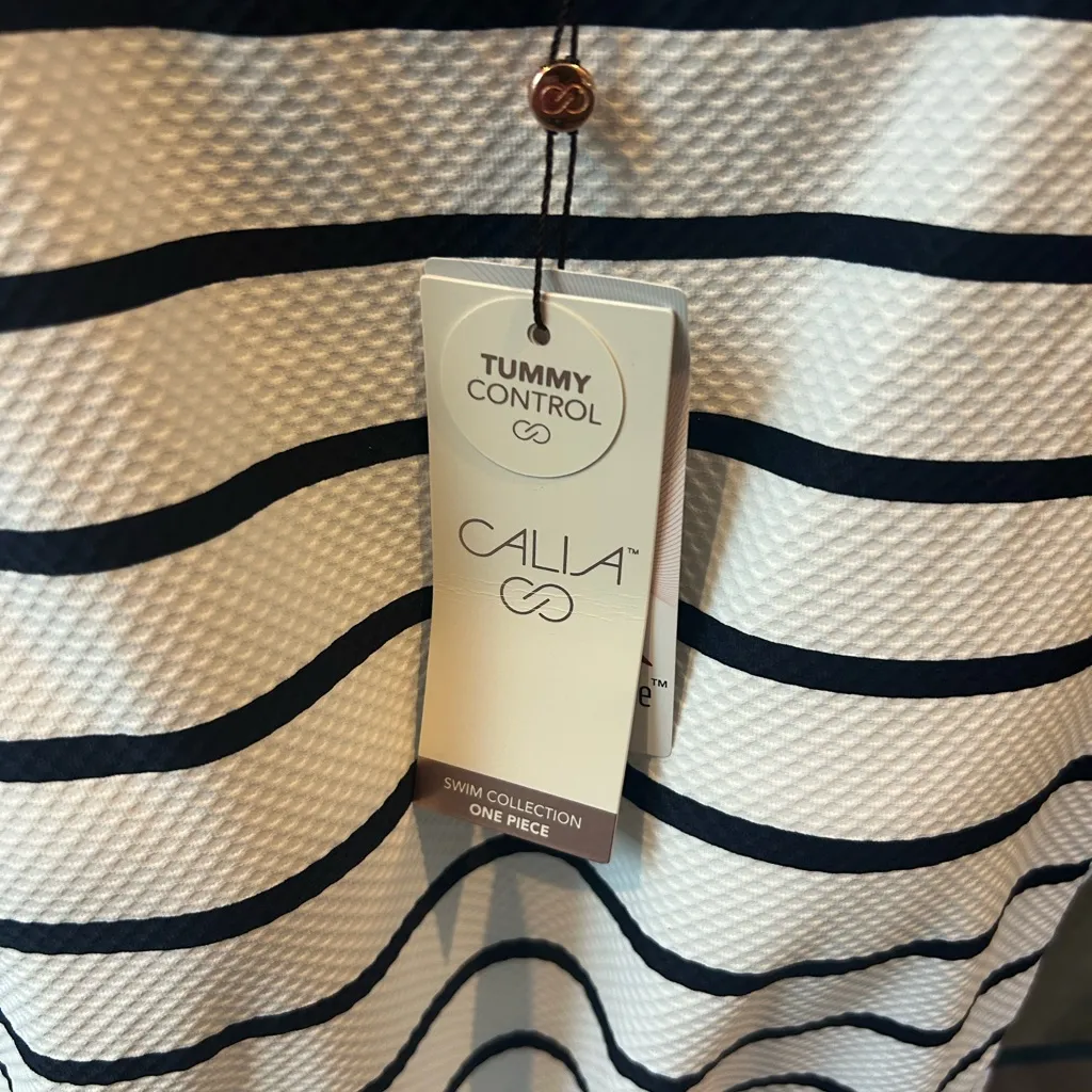 CALIA Women's Open Back High Neck One Piece Swimsuit Size 20 NWT White - Image 4