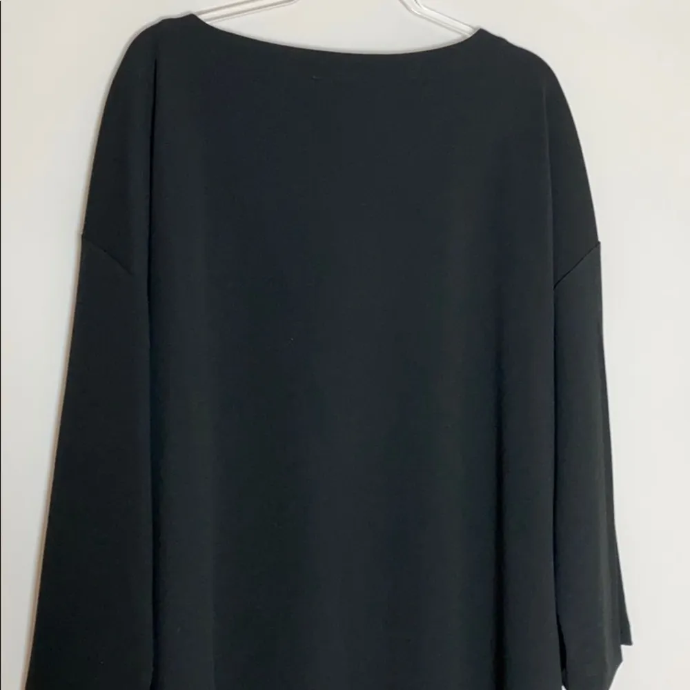 H Halston black jersey wide sleeve shift dress - Image 4