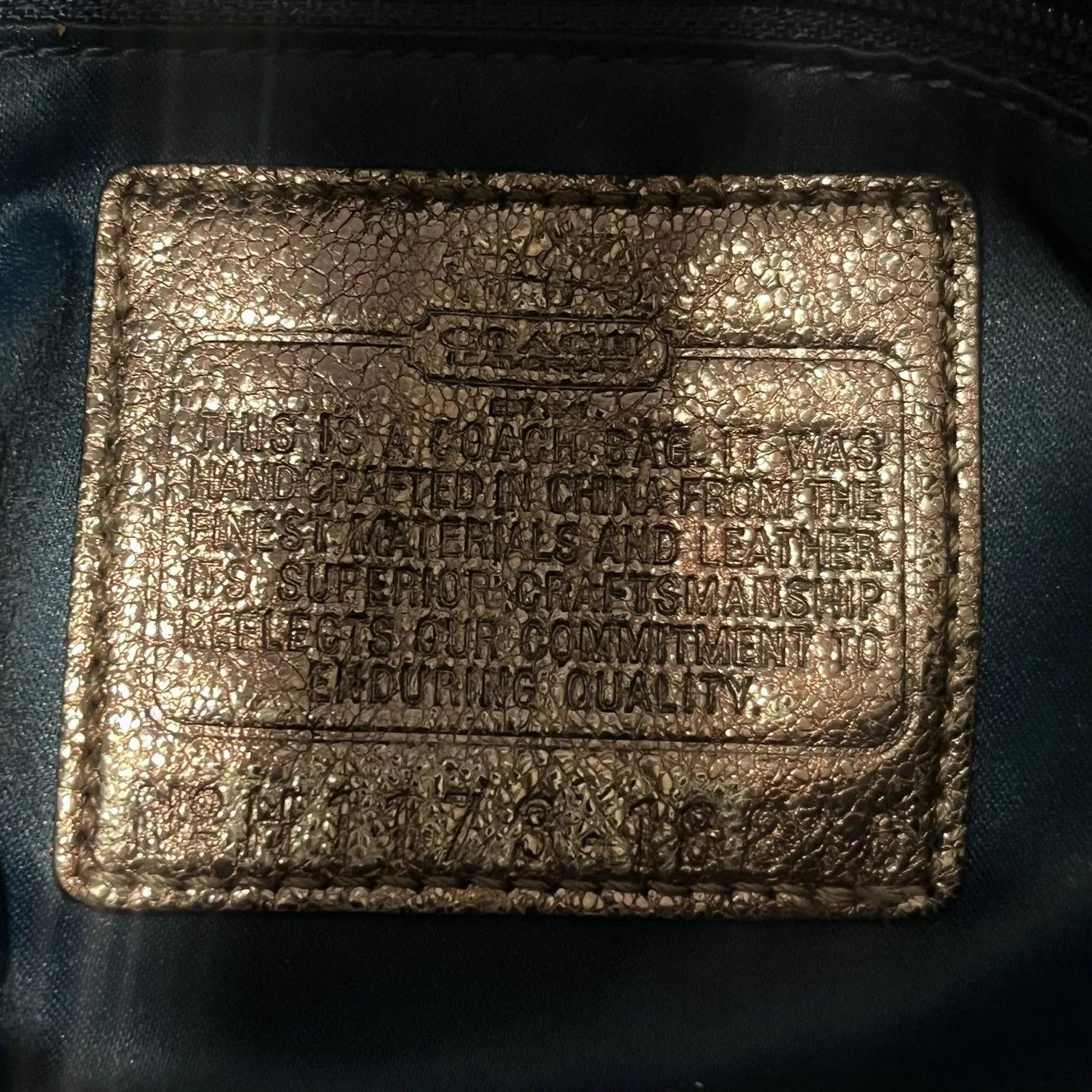 Coach Madison Sophia 18816 Gunmetal Metallic Leather Satchel Handbag Purse GUC - Image 10