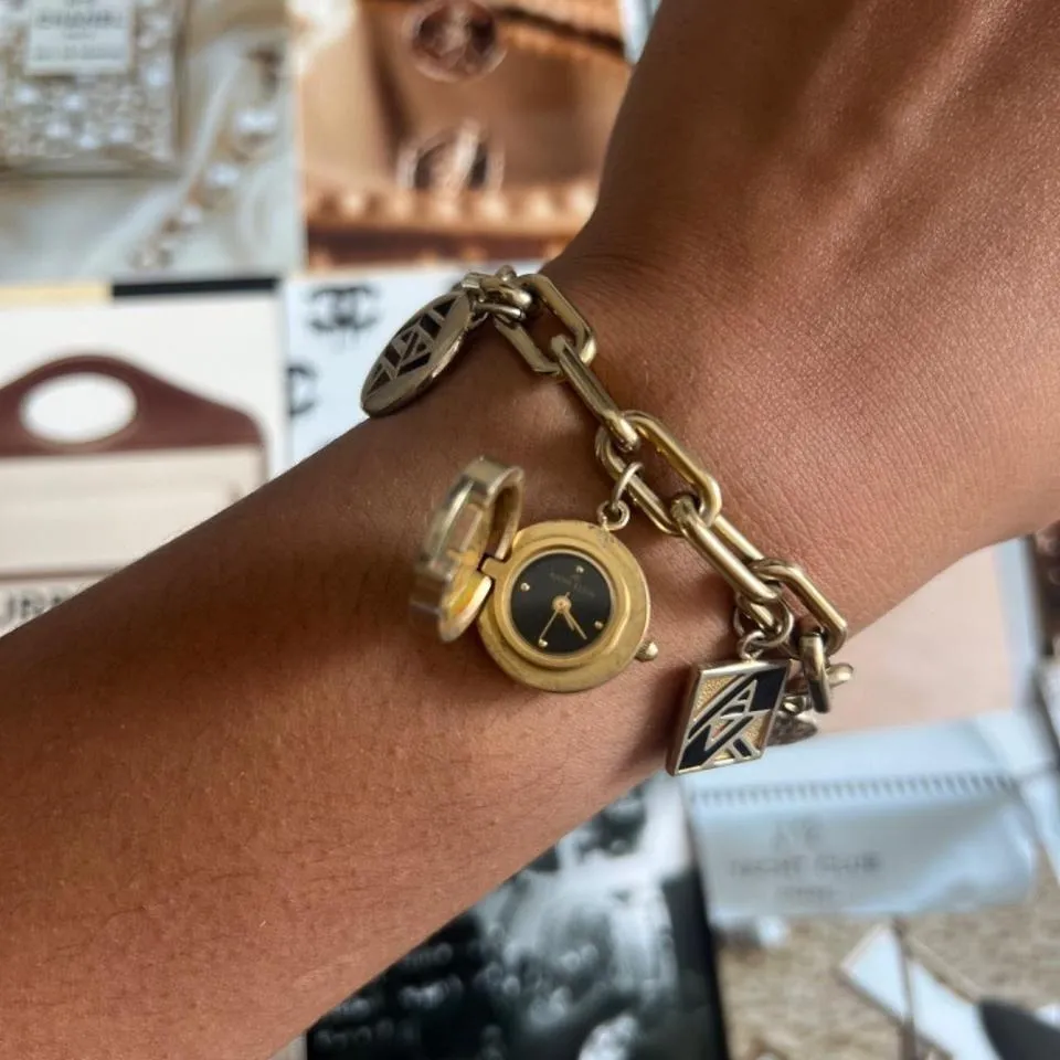 GOLD & BLACK ANNE KLEIN PEEKABOO WATCH - Image 2