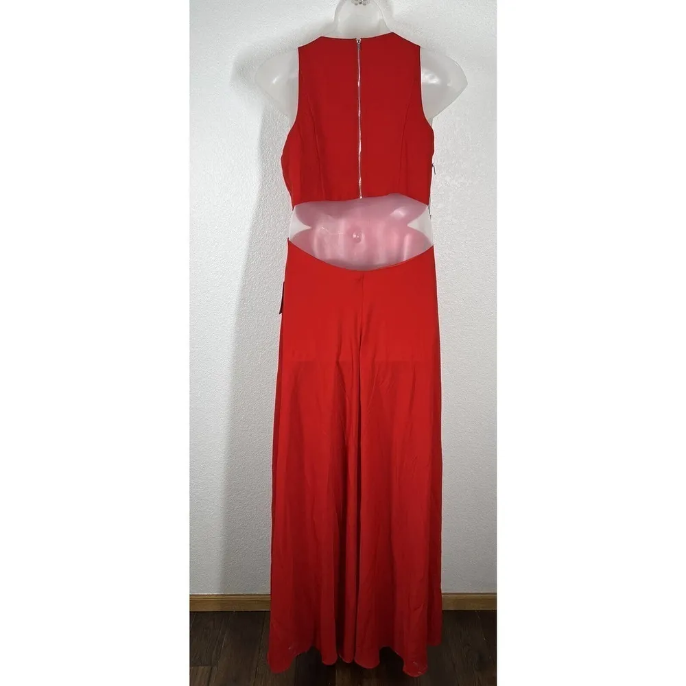Ali & Jay Bohemian Rhapsody Red Cut Out Maxi Dress Gown Semi Formal Party - Image 5