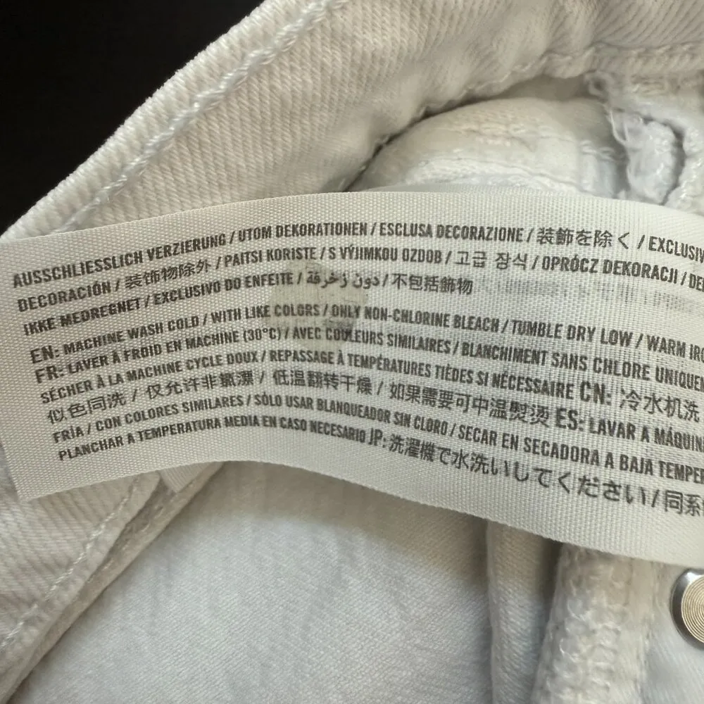 Abercrombie & Fitch The Mom Denim Short Mid Rise Women's 29/8 White Distressed - Image 10