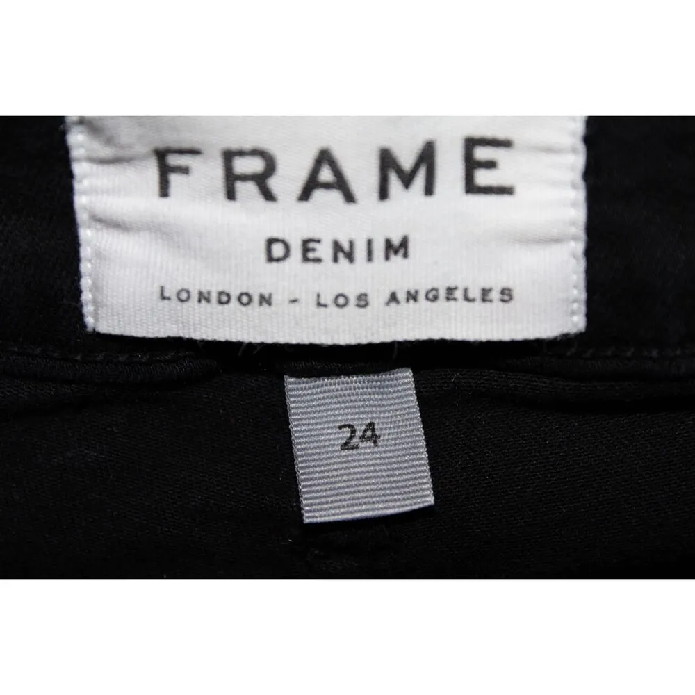 NWOT FRAME Le Skinny de Jeanne 39700 Film Noir Black Cotton Denim Jeans Size 24 - Image 4