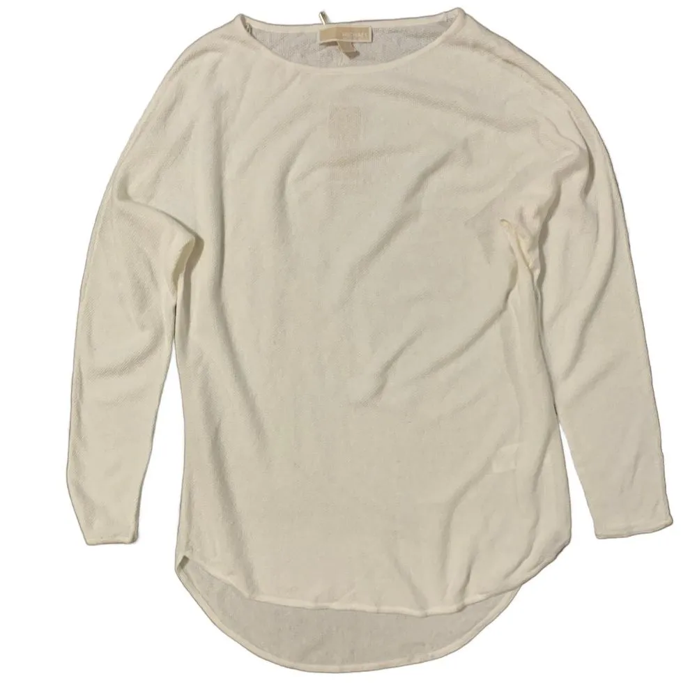 Michael Kors | Cream Basic Tunic Long Sleeve Thermal Knit Top Size Small NWT - Image 8