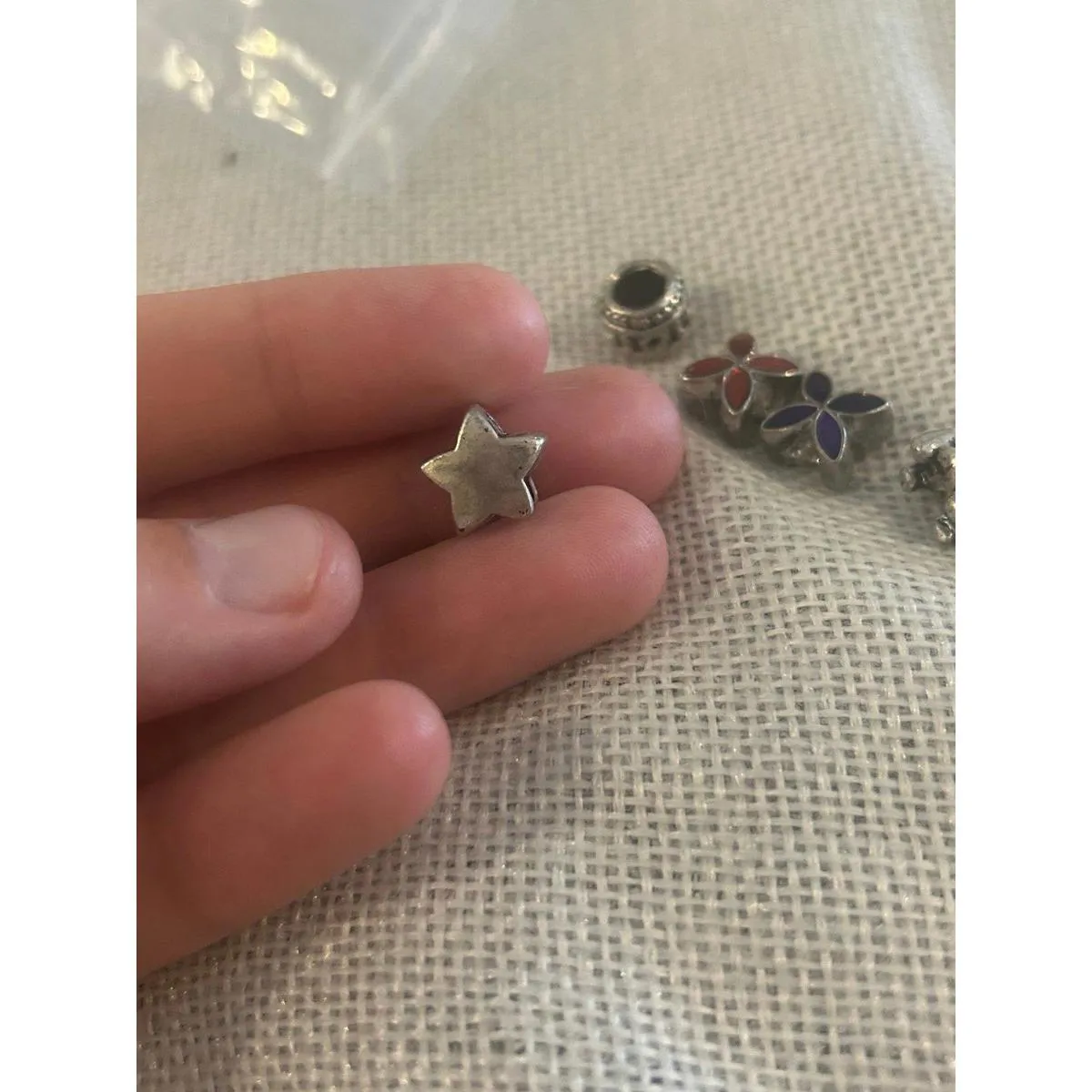 A490 charm bracket silver plated 5 pcs Gray - Image 4