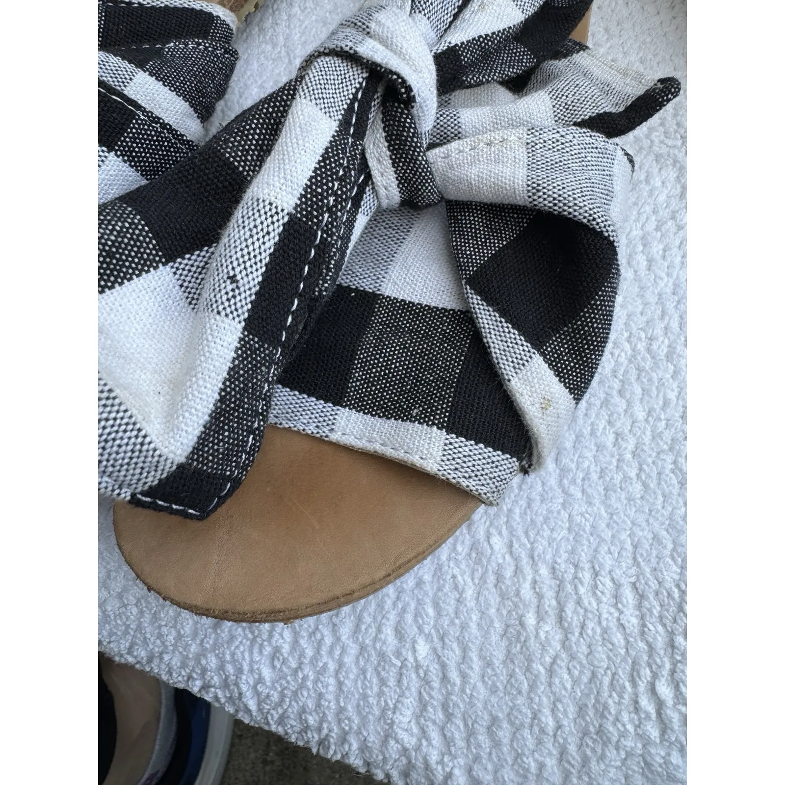 Brother Vellies Burkina Slide Knot Leather Sandals Black White Checked‎ Size 9 - Image 7