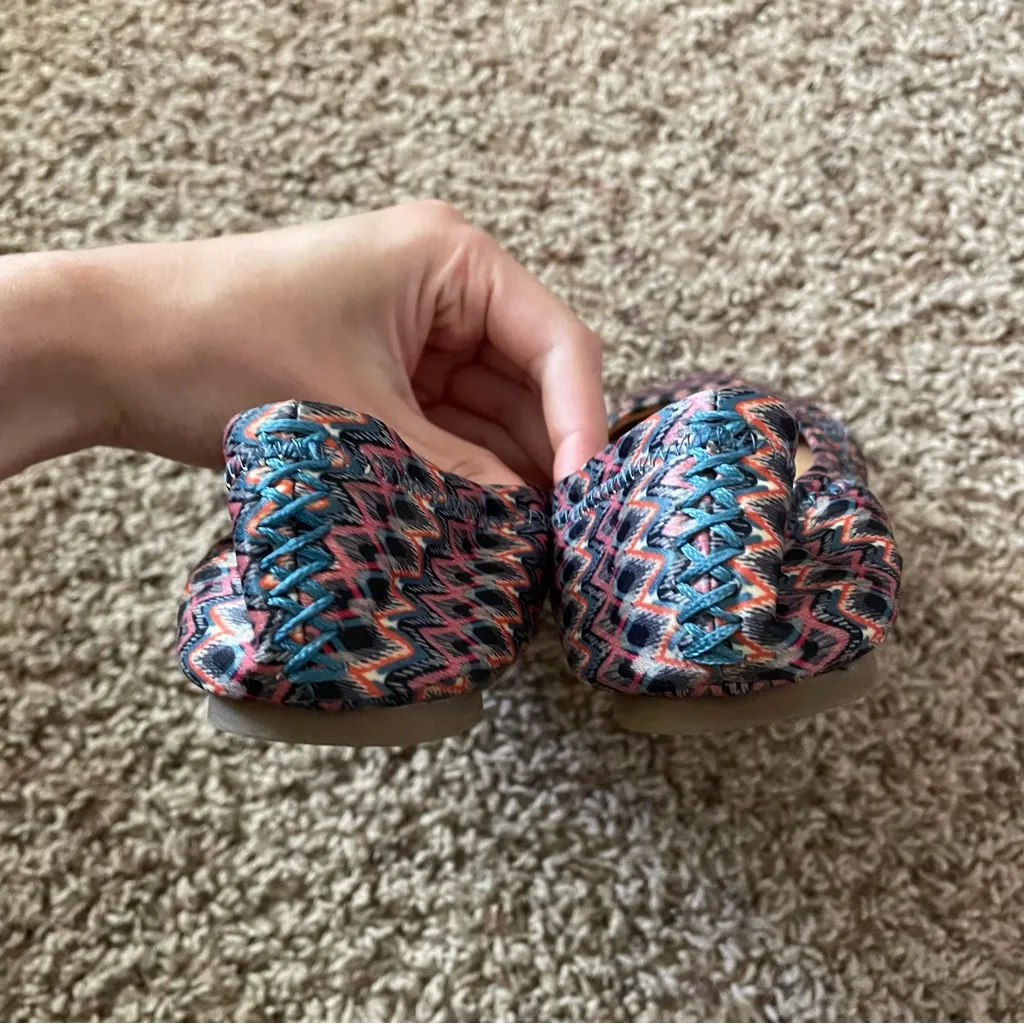 Lucky Brand Emmie Zig Zag Chevron Multicolor Ballet Flats Size 6 - Image 4