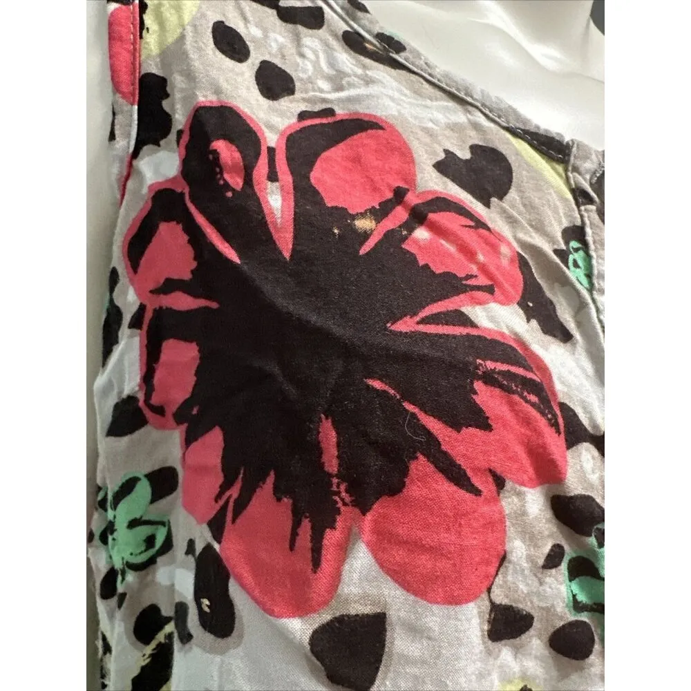 Crop Top Button Down Floral Print Cotton Shirt Size S - Image 7