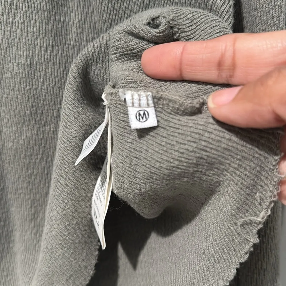 Free People Movement Women's Thermal Cropped Top Sz M Boho Chic Festival Travel Green Size M - Image 2