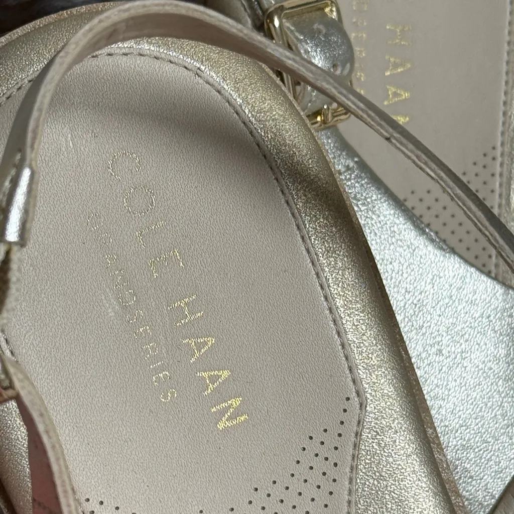 Cole Haan Mira Sandal Gold Sandals Size 8.5 EUC B15 - Image 10
