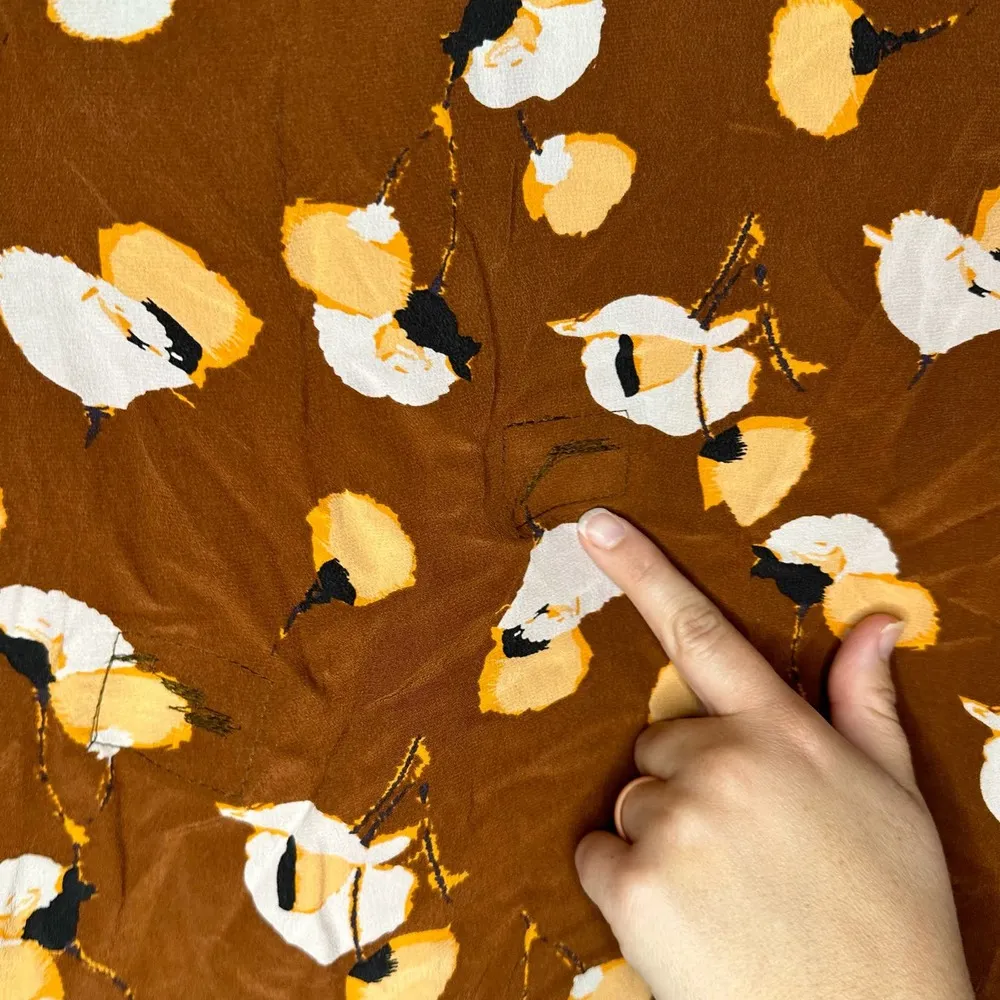 Equipment Tortoise Shell Brown Flower Print Lorainna Silk Mini Dress size Medium - Image 12