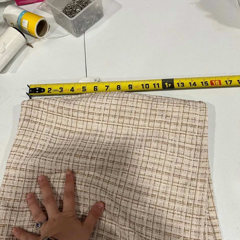 New! Arula Tweed Oatmeal Shimmer Mini Skort Shorts Womens 1X Twee Preppy - Image 6