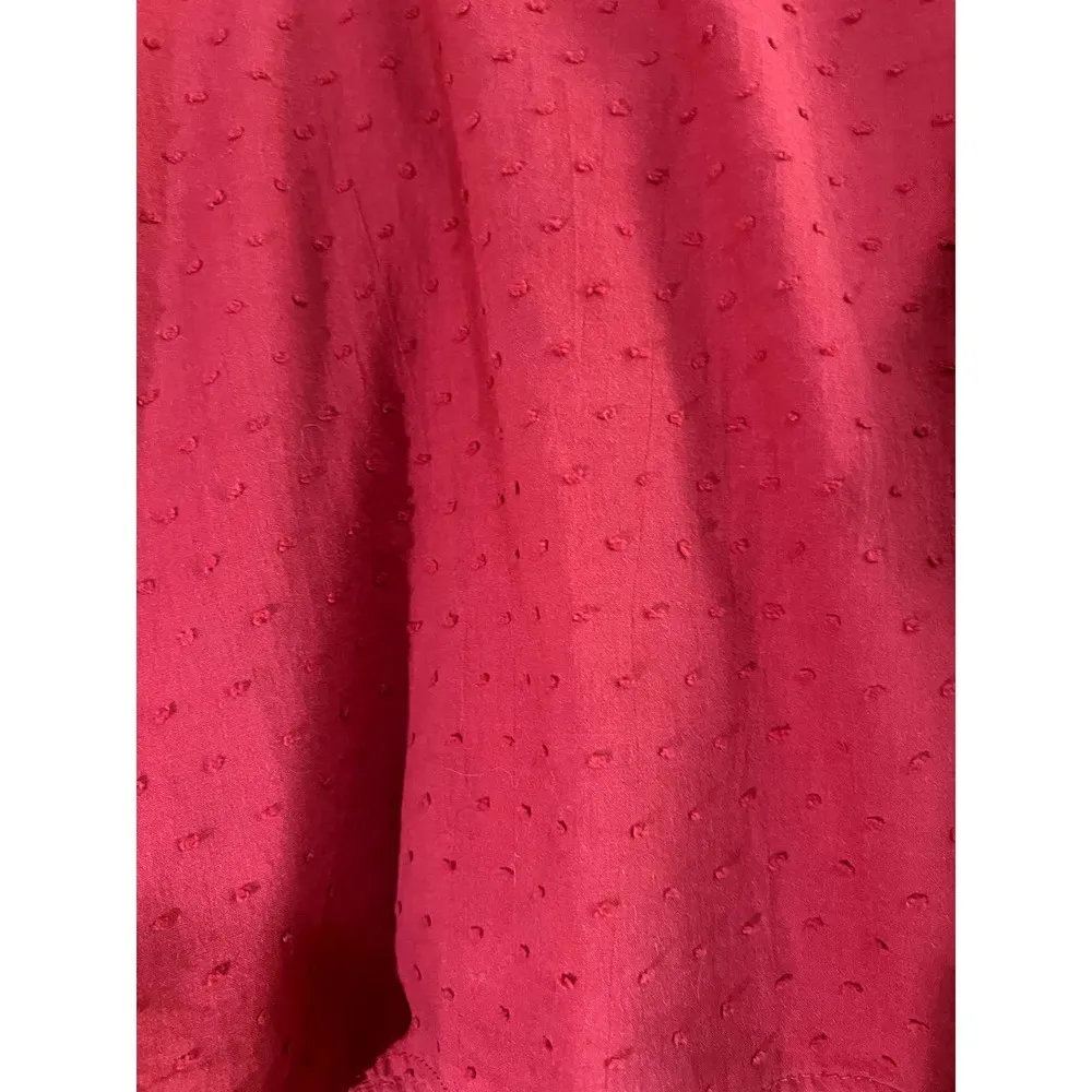 Anthropologie Rue Stiic L boho womens red cropped top with peasant sleeves Size L - Image 2