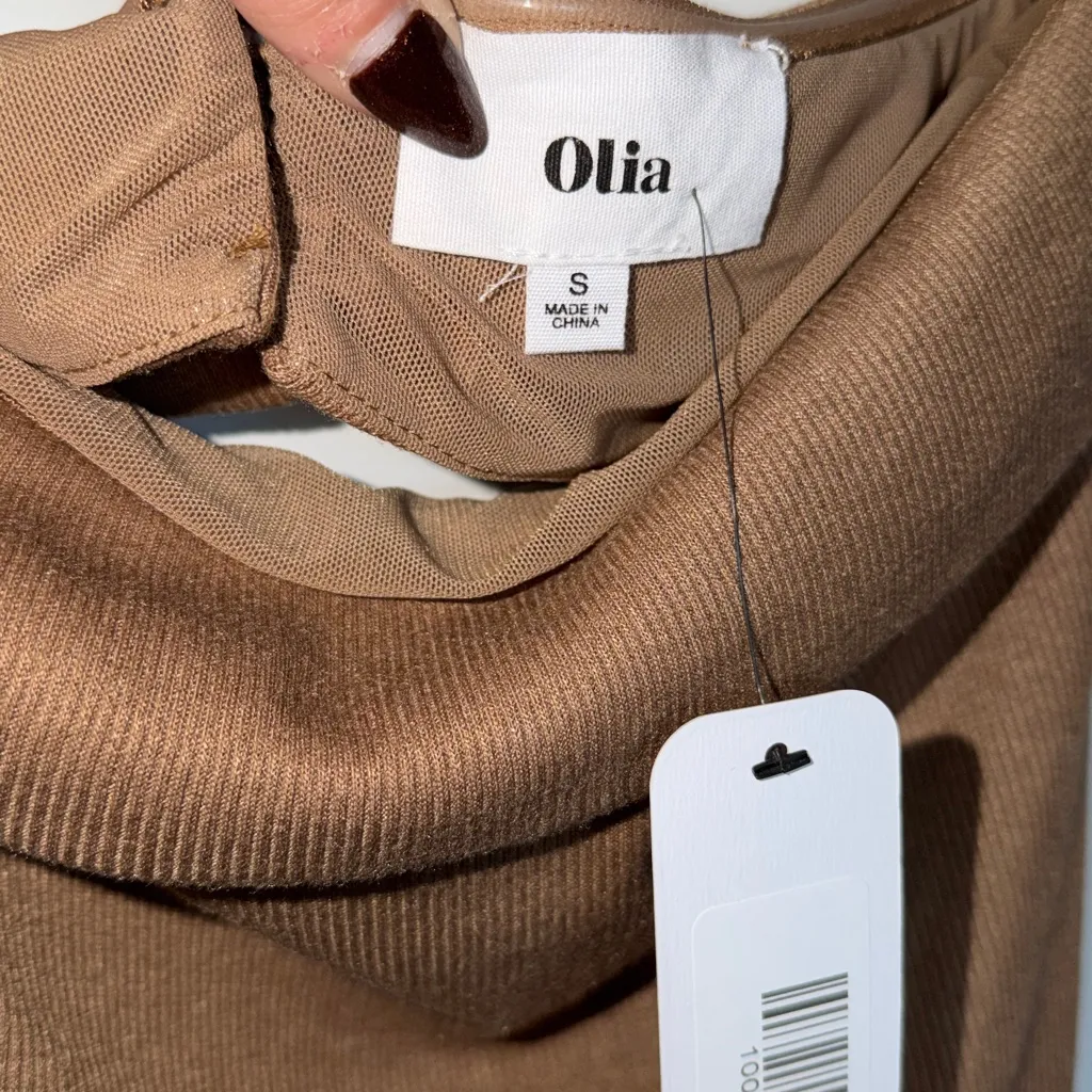 NWT Vici Celeste Ribbed Cut-Out Strapless Midi Dress - Mocha - Image 6