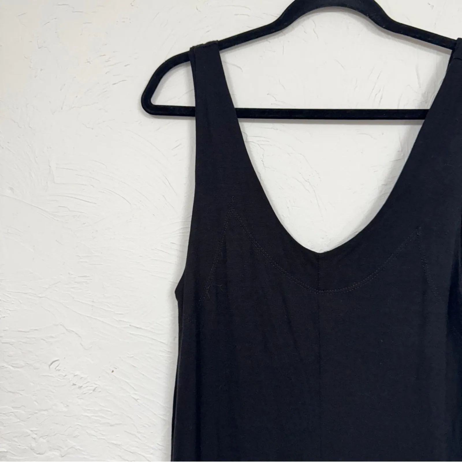 Free People Beach Black Wide Leg Jumpsuit Womens XS Casual Summer Lagenlook - Image 6