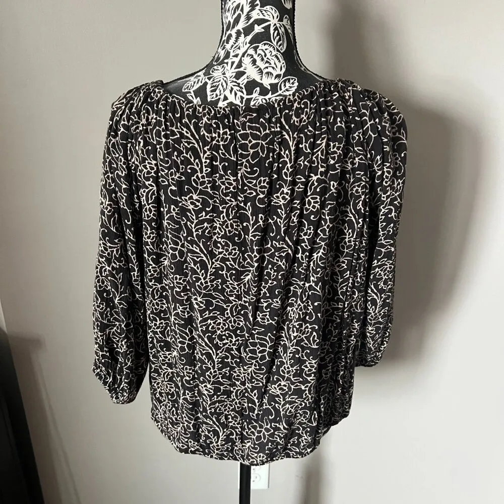 DENIM & SUPPLY RALPH LAUREN open shoulders tassels boho blouse top oversized XS - Image 6