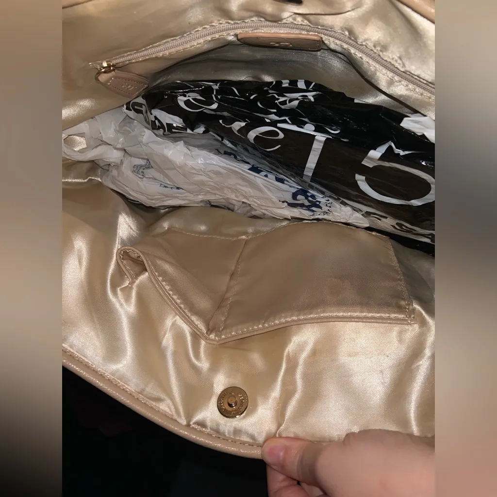 Joe's jeans faux leather Beige Tote Bag casual logo fall classic 
$78 boho - Image 8