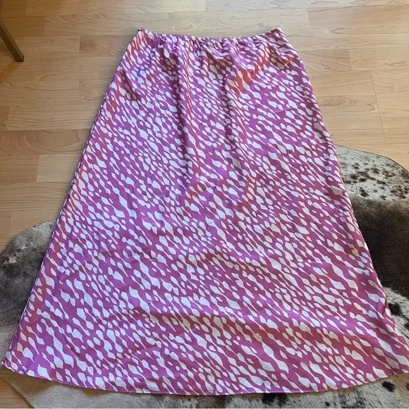 DIESEL Y2K Patterned‎ Pink Satin Midi Skirt Size Medium - Image 7