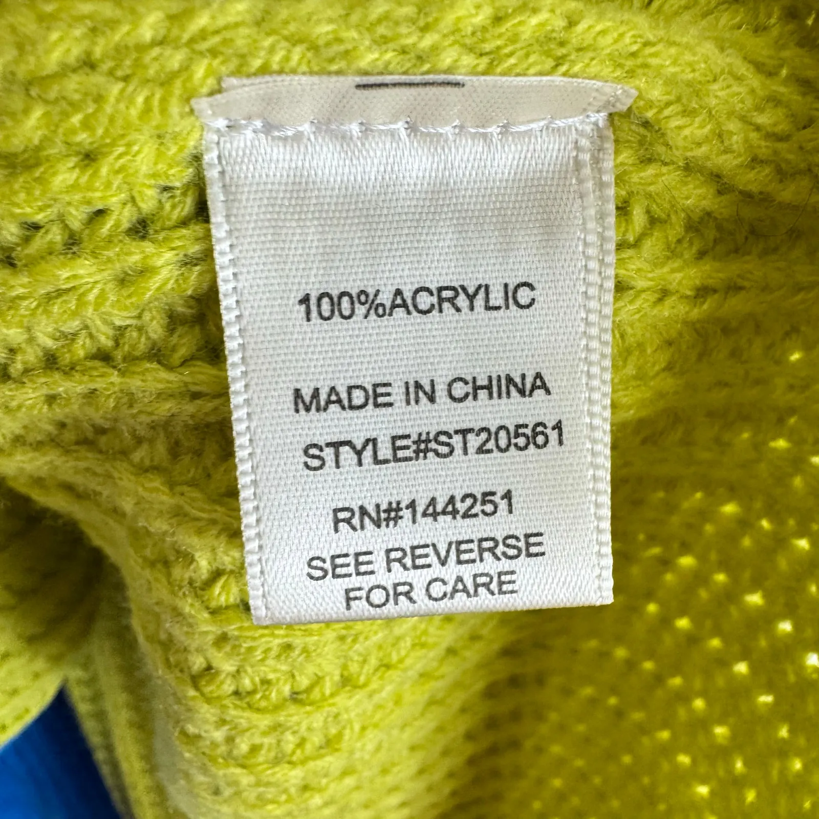 Sincerely Jules Blue Green Cream Long Sleeve Oversized Chunky Knit Sweater Sz L Size L - Image 6