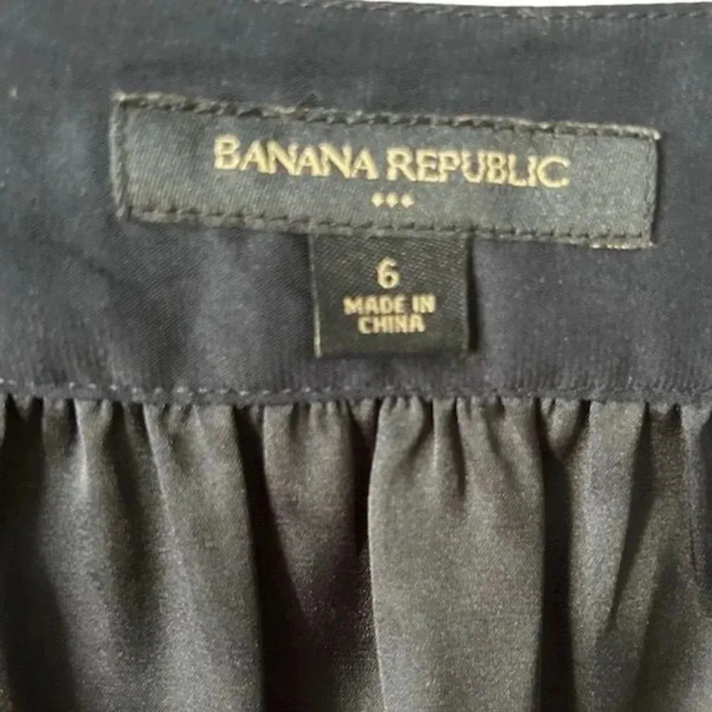 Banana Republic Ruched Waist V Neck Dress Navy Blue Knee Length Short Sleeve 6 - Image 7