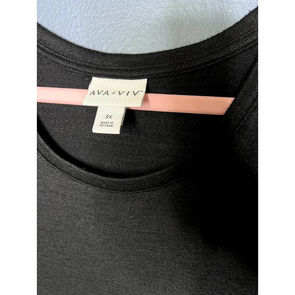 Ava and Viv Black Tank Top Women's Size 3x Lagenlook Pocket Layering Staple - Image 4